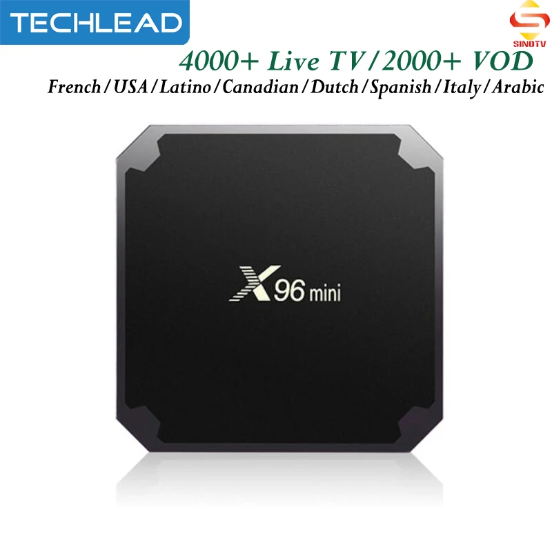 

Netherlands Channels 1 Year Sinotv X96 mini Android 7.1 TV Box 4K With USA Canadian Portugal UK Spain French Arabic Live IPTV