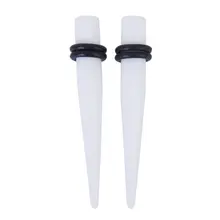 1 Pair Expander Taper Ear expanded Plug White 6mm