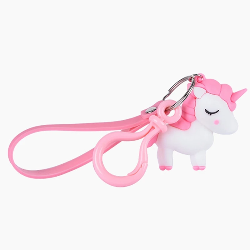 Unicorn Silicone Key Cute Cartoon Pendant Car Gift Keychain Women Men Kid Jewelry 2019