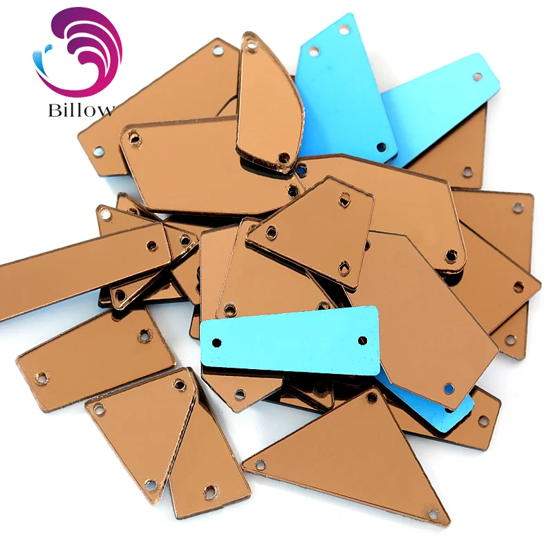 

Punching Sale!50pcs Crystal Mirror Sew On Rhinestones Irregular Acryl Mirror Sew On Rhinestones Coffee Sewing For Clothing B3602