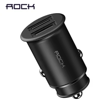 Rock 5V4. 8A Dual USB Автомобильное зарядное устройство для iPhone samsung huawei Xiaomi Мобильный телефон быстрое автомобильное зарядное устройство USB Автомобильное зарядное устройство для путешествий