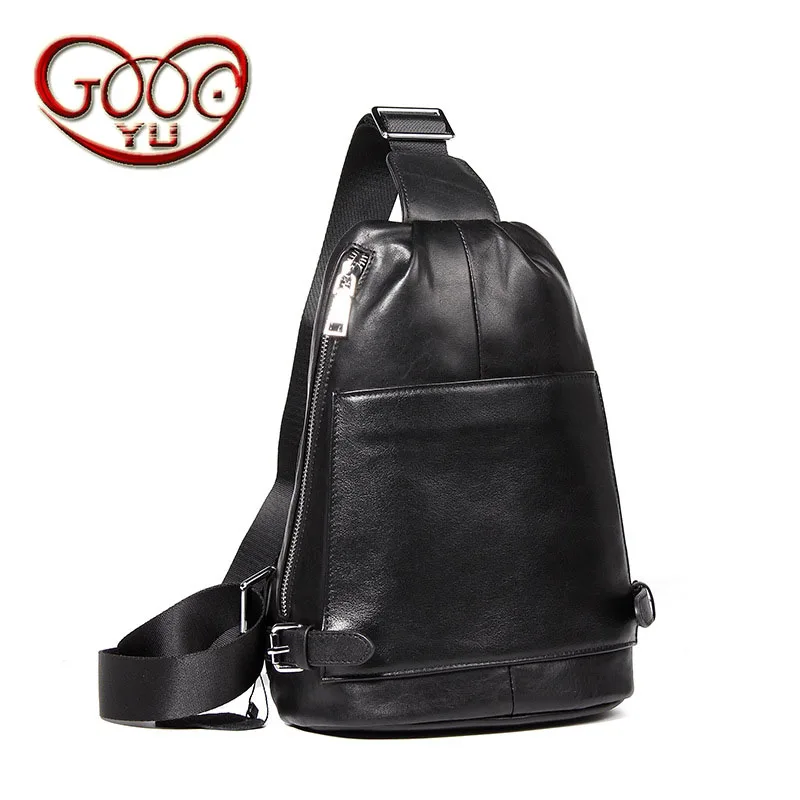 

Men's leather oblique cross chest chest first layer of leather Europe and the United States style men shoulder bag leisure men b