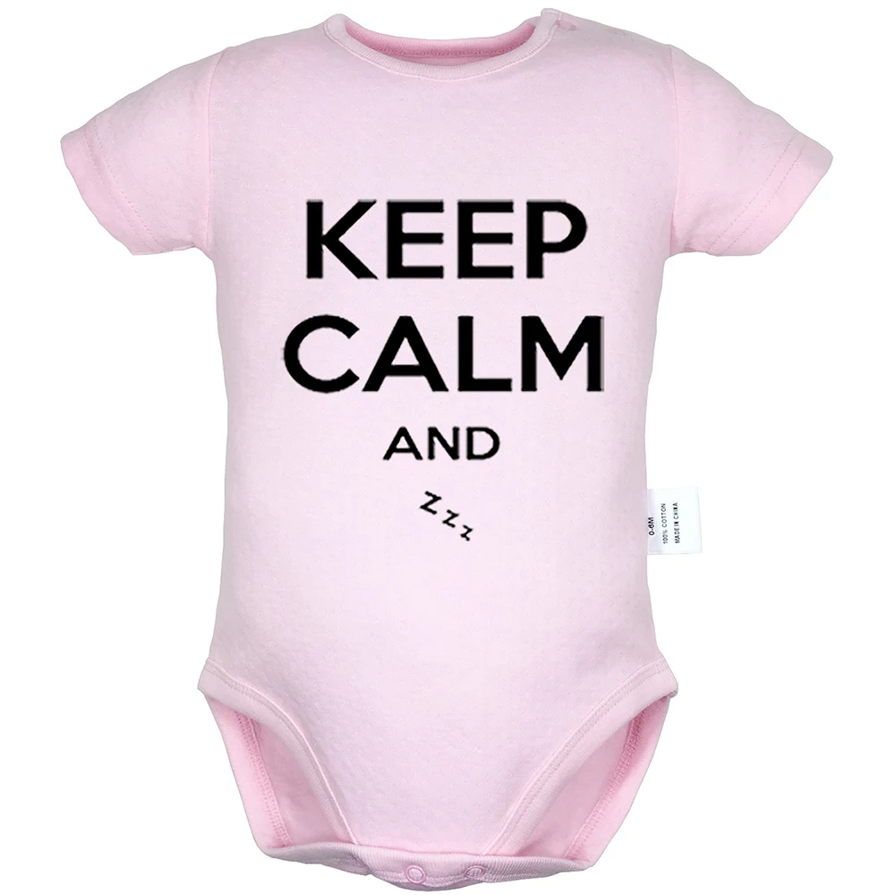 Одежда для новорожденных мальчиков и девочек с надписью Keep Calm And Love Me sleep один