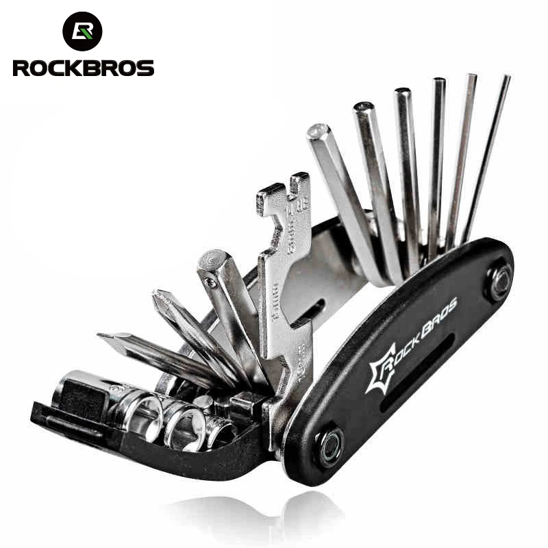 ROCKBROS 16 в 1 многофункциональные инструменты для ремонта велосипеда, Набор шестигранных спиц, велосипедные отвертки, инструменты для горного велосипеда, аксессуары