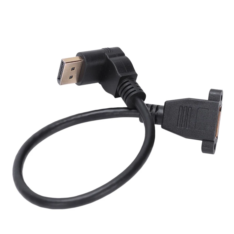 Кабель Displayport папа-Мама, 2,0 Версия 30 см(1 фута) позолоченный 90 градусов Displayport Dp папа-мама с винтовым отверстием
