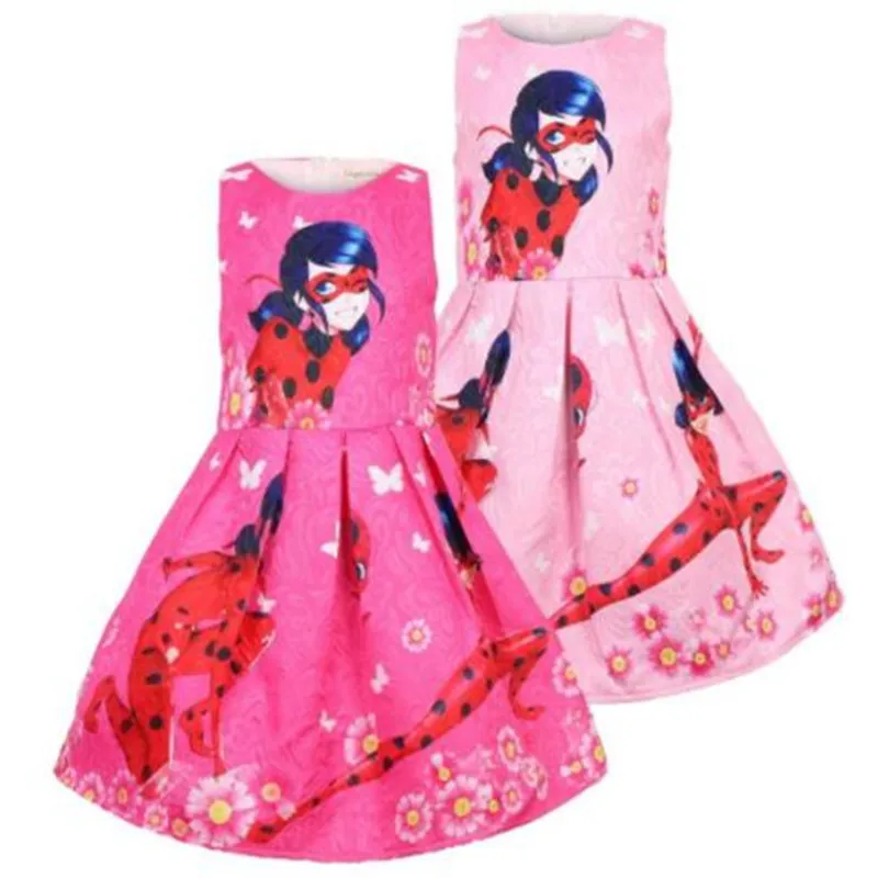 

HaoChengJiaDe Lady Bug Red birthday Party Dress Miraculous Ladybug Halloween Cosplay Dress Christmas gift Pretty Costume Kids
