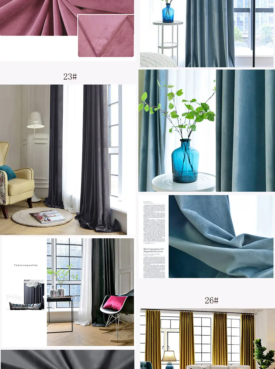 Soft Touch Velvet Blackout Windows Curtain Drape Panel