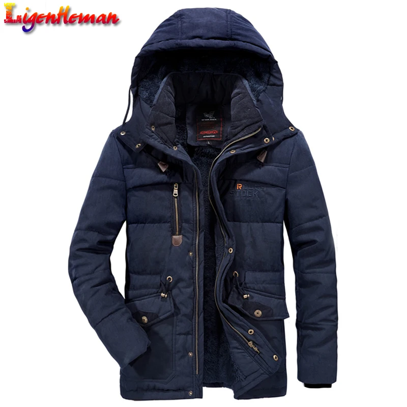 Мужская зимняя куртка большого размера 6XL 7XL 8XL Толстая теплая парка флисовая