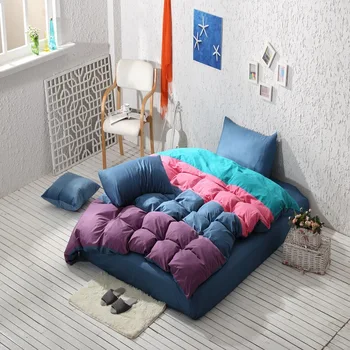 

Home textile,fashion colorful reactive print 4pcs bedclothes king/queen/twin size bedding set solid duvet cover set drop ship