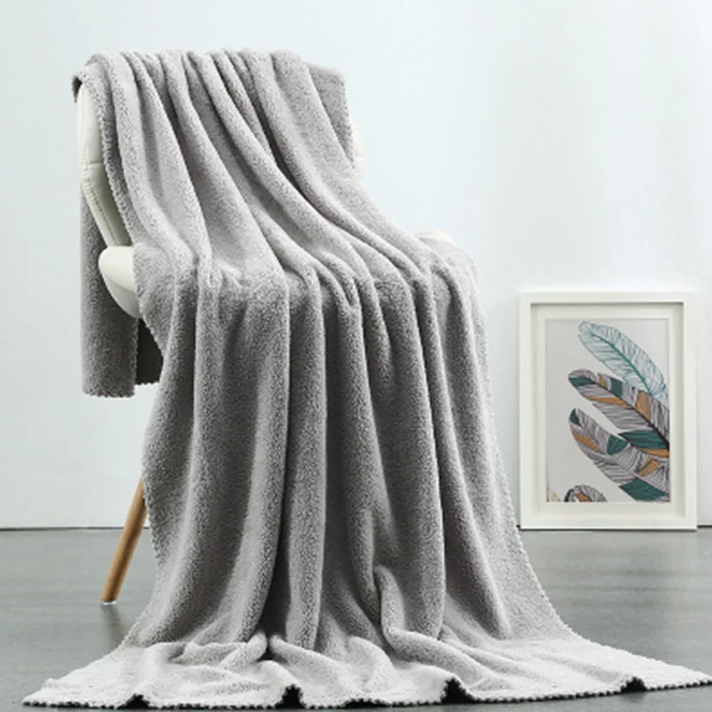 180*90 cm Thicken Microfiber Coral Velvet Dry Hair Towel Soft Super Absorbent Gym Yoga Adult Shower Quick-Dry Face Towel