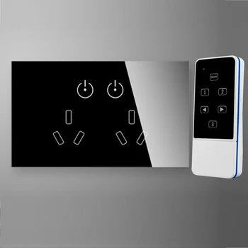 

AU/US Remote Control Wall Socket,Touch ON/OFF Button Universal Wall Socket 15A,RF Wireless Power Socket 220V Free Shipping,