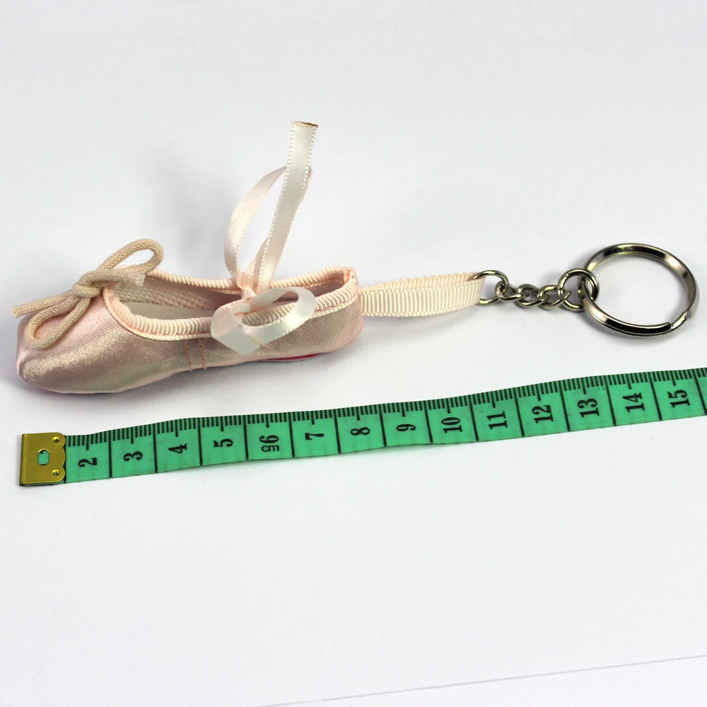 Mini Ballet Shoe Keychain Ballet Gift Satin Pointe Shoes Key Ring Pink