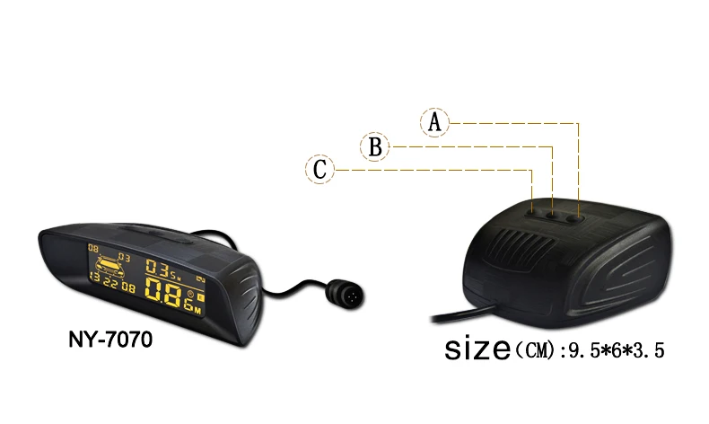 Автомобильный парковочный Парктроник, 4 комплекта, радар заднего хода, ЖК-дисплей для всех автомобилей, детектор голосового сигнала, сигнализация, цифровой дисплей, 7070