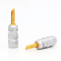 12Pcs 24K Gold CMC Banana Speaker Plug Connector Screw Cable & Wire No soldering