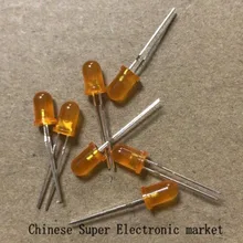 1000pcs 5mm LED Orange Light-emitting Diode Feet Long 16-18mm DIP Led Diode Orange Colour