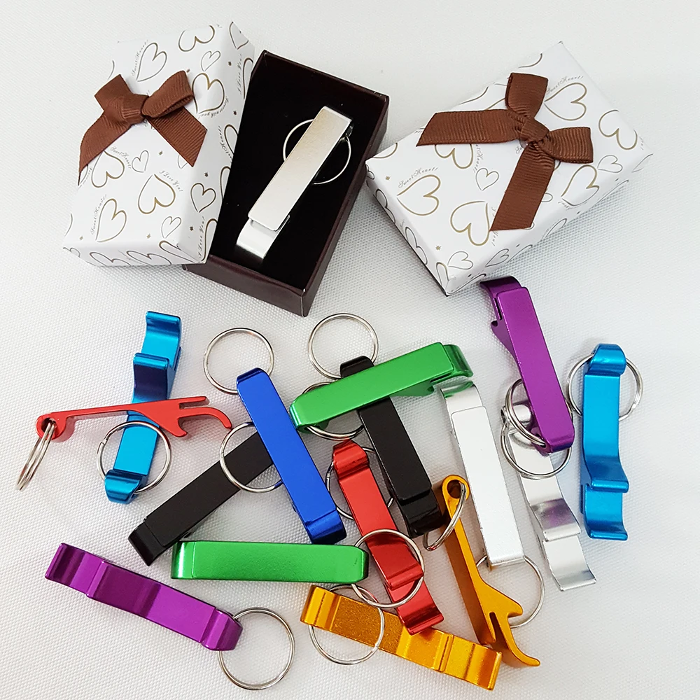

Personalized Bottle Opener Keychain Wedding Favor and Gift for Guest Personalised Wedding Favour Key Ring Bottle Opener with Box