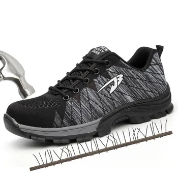 

Men Work Safety Shoes Steel Toe Cap Casual Shoes Men Non-slip Puncture Outdoor Boots