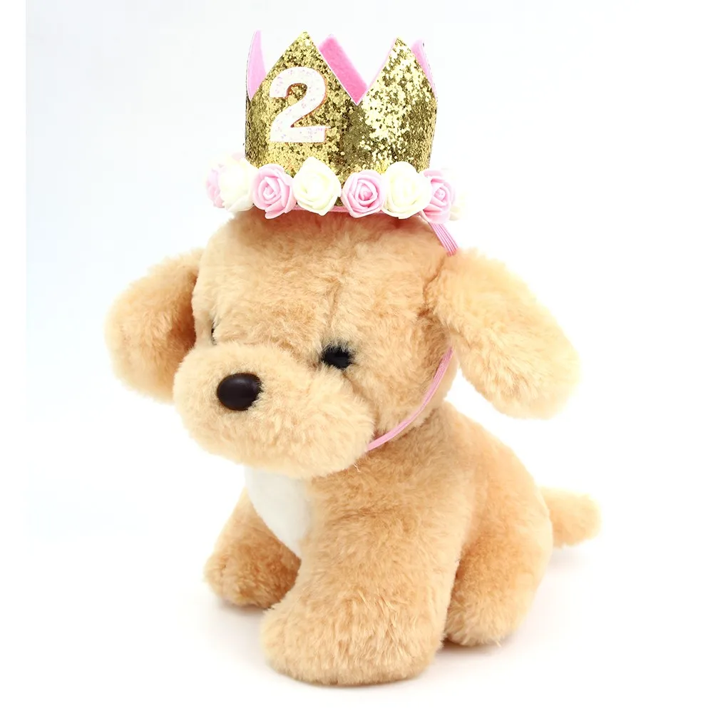 Birthday Crown Pet Hat for Dogs/Cats Party Letter Print Dog Cap for Puppy Kitten Cute Pet Headwears Decorative Pet Accessories