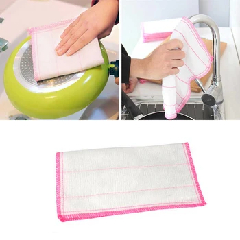 

5Pcs Five-layer Cotton Gauze Absorbent Dish Cloth Kitchen Plate Bowl Cleaning Wash Towel Oil-free
