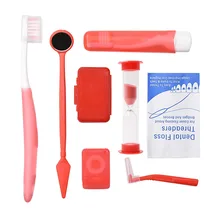 

8pcs/set Oral Care Travel Kit Interdental Brush Portable Orthodontic Toothbrush Set Dental Mirror Tooth Wax Dental Floss