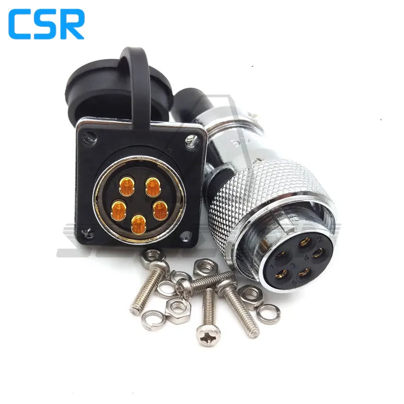 

WS16 series 5pin waterproof Male and female connector, Waterproof wire Connector for LED display lighting 5A Male female