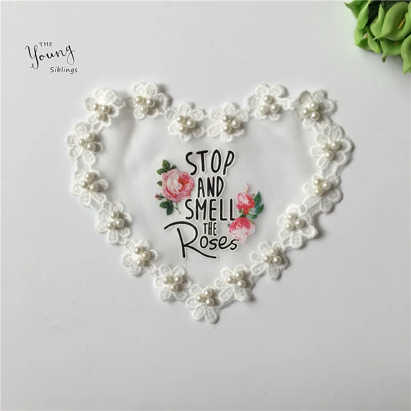 

New arrive Embroidery White ABS pearl Flower Lace Collar DIY Trim Love Pattern Neckline Tulle Fabric Clothing Accessory Supplies