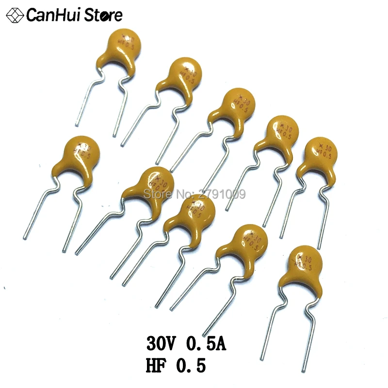 

50PCS DIP 30V Volt 0.5A 500MA X30 HF0.5 Self Recovery Fuse / Fuses Safety Valve PPCT Insurance Pipe Protective Tube Resettable
