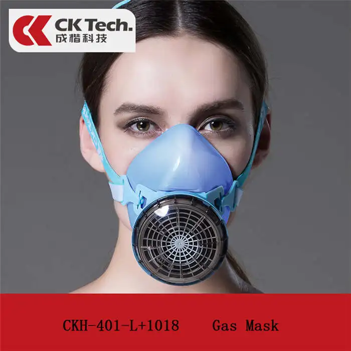 CK Tech. Силиконовая противогаз для лица, респиратор, краска, спрей, Химические органические фильтры, маски, Промышленная защитная маска - Цвет: blue