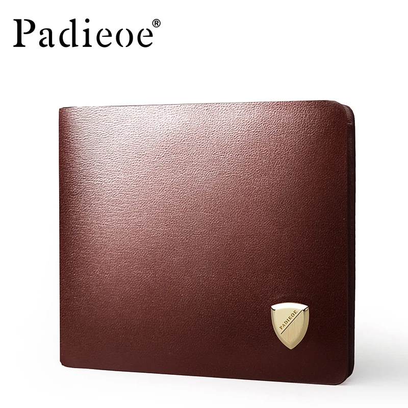 

PADIEOE Fashion New Design Genuine Leather Men's Wallet Fashion Casual Men Purse High Quality Short Card Holder Wallet