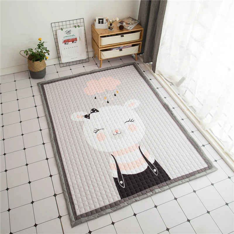 Tapetes de Jogo do Bebê Decoração para Casa Animais Veados Elefante Raposa Urso Girafa Anti-skid Cobertor Crianças Tapete Estilo Nórdico Quarto Foto Adereços 8 Animais veados elefante raposa urso girafa anti