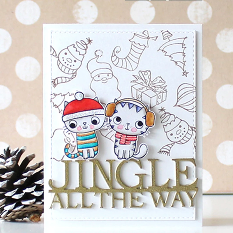 

Winter Word "JINGLE ALL THE WAY " Metal Cutting Dies Stencils DIY Scrapbooking Album Paper Cards Craft Decor Embossing New 2019