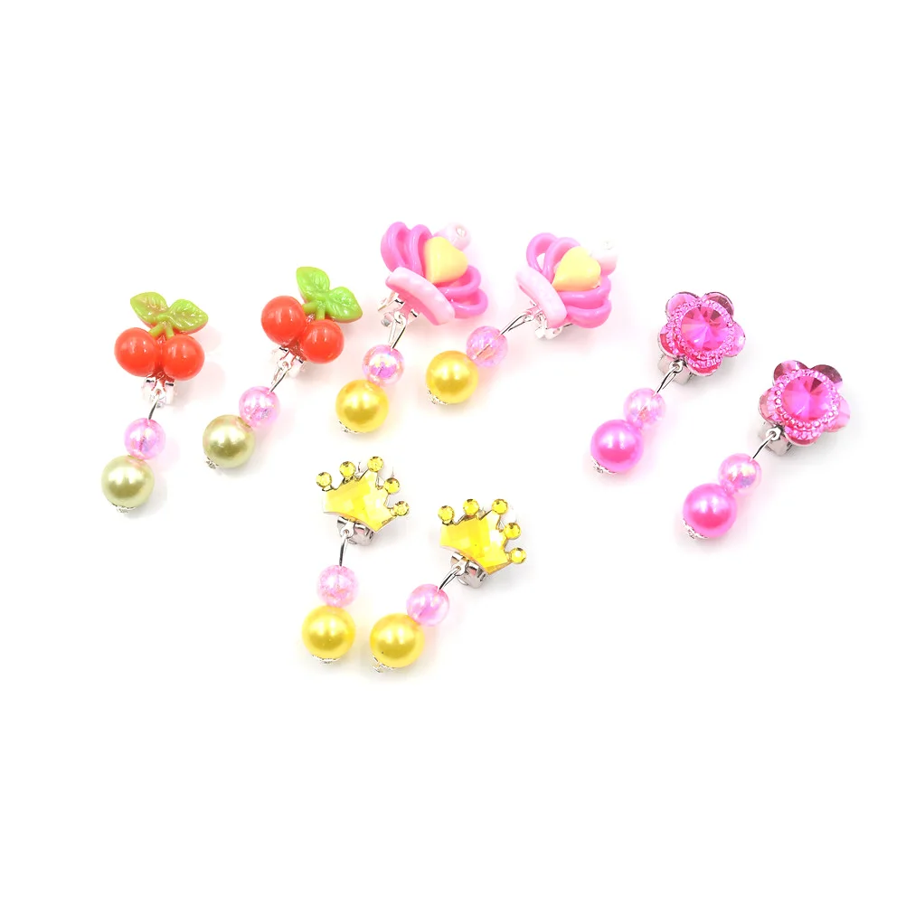 7 пар/лот милые детские ювелирные изделия серьги для маленьких девочек с ушками