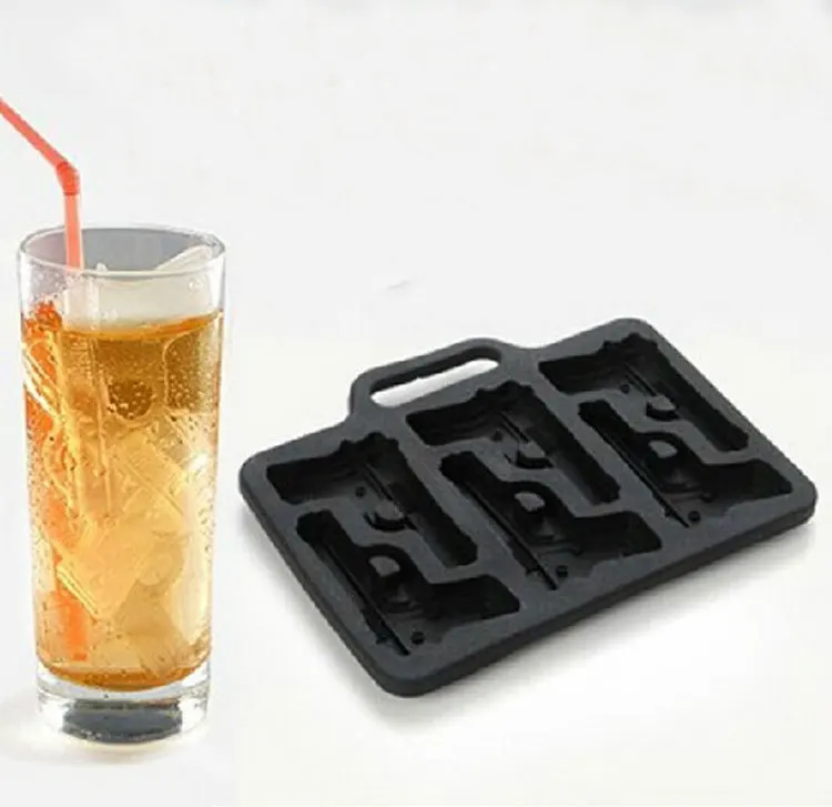 Hand Gun Shape Ice Tray Silicone Ice Cubes DIY Pudding Mould Jelly Mold