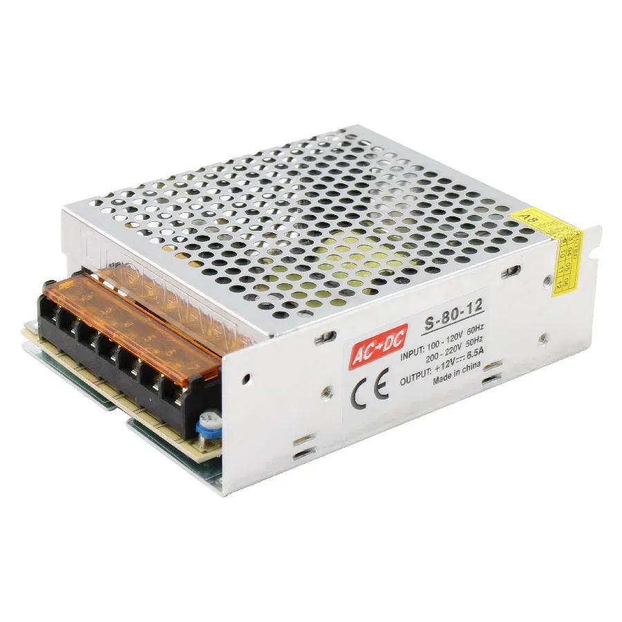 

Power Supply ac 110v to dc 12V 6.5A 80W led driver for LED Strip Transformer Adapter Switching 12 v lighting transformers 12volt