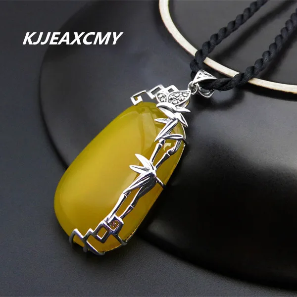 

925 sterling silver jewelry fashion personality yellow chalcedony female models pendant