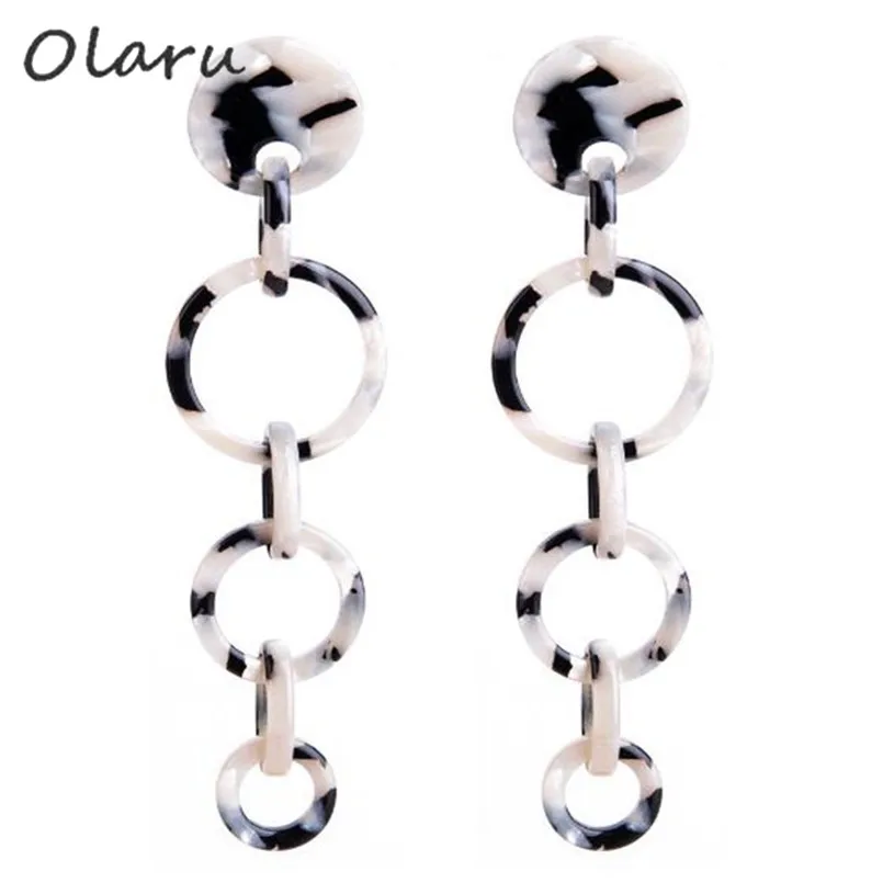 

Olaru Vintage Long Acetate plate Star Stud Earrings Fashion Extendy Earring for Women Brincos Drop Shipping Bijoux Female New