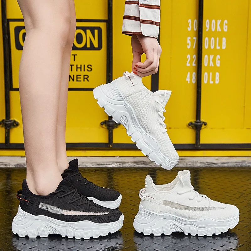 

White Sneakers Women Tenis Feminino Plataforma Runway Shoes Women's Basketball Sports Casual Flat Shoes Genuine Leather Insole