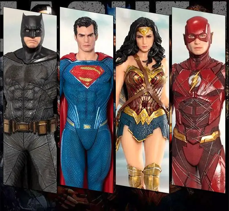 

DC Justice League ARTFX The Flash Cyborg Aquaman Wonder Woman Batman Superman Statue 17-18cm Action Figures Collection Model Toy