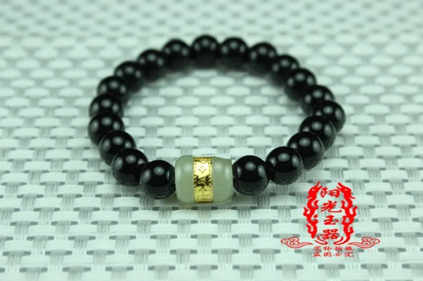 Браслет Hetian jade Black Onyx road link для влюбленных