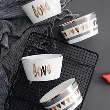 Скандинавская креативная керамическая чаша любовь фарфоровая десертная тарелка креативные модные пары кофейная кружка набор посуды наборы
