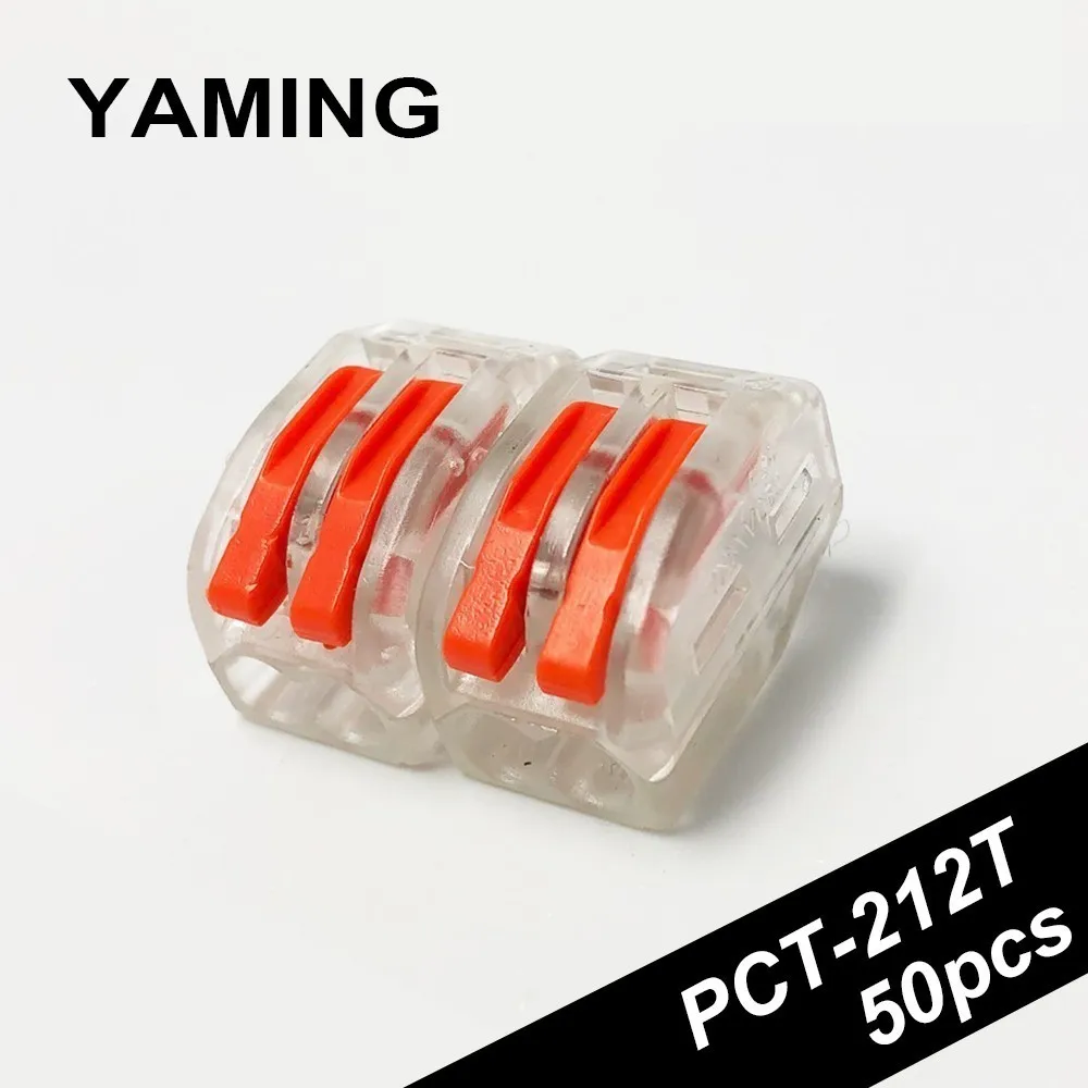 

Terminal block box transparent 2 pin PCT-212T Connection Wire Connector Downlight Wire Fast Wiring one-in one-out (50PCS)