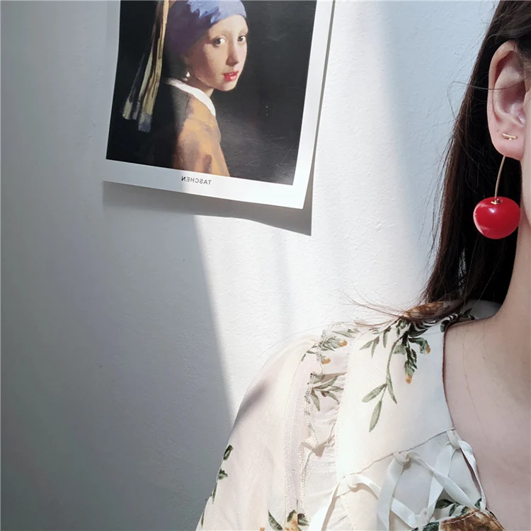 MENGJIQIAO новые японские корейские висячие серьги в форме вишни для женщин милые девушки Brincos линия Pendientes Ювелирные изделия Подарки