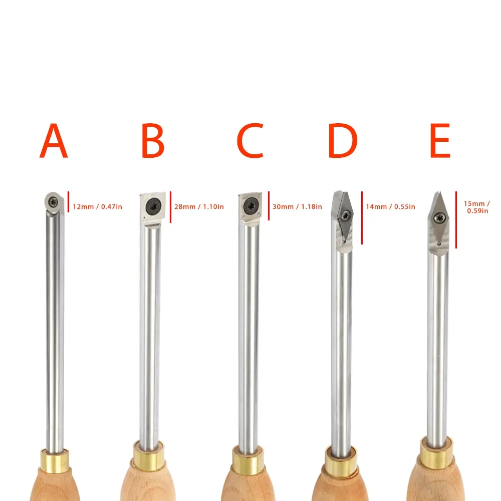 

Alloy Steel Lathe Wood Turning Tool Carbide Insert Wrench Cutter Tools Square Shank With Wood Handle Woodworking Tool