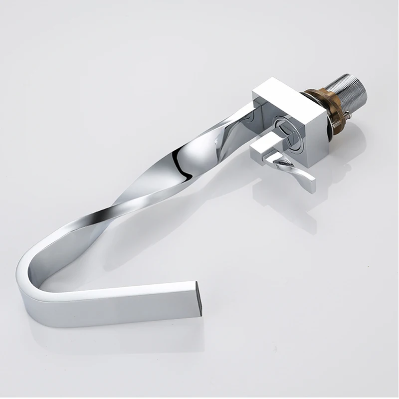 bathroom faucet cock chrome 2pcs set kit Waterfall faucet Bathroom tap Bathroom Basin Mixer Tap with Hot and Cold Water5