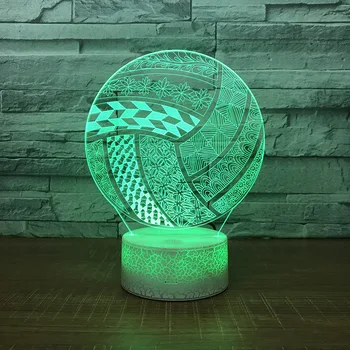 

New Fancy 3d Volleyball Lamp Visual Acrylic Gradual Usb Led Light Christmas decorations gift for baby room Led Night Light