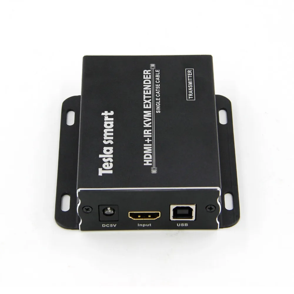 Tesla smart KVM HDMI Extender 60m USB HDMI IR KVM Extender by CAT5e/6 (1 Extender TX+1 Extender RX)