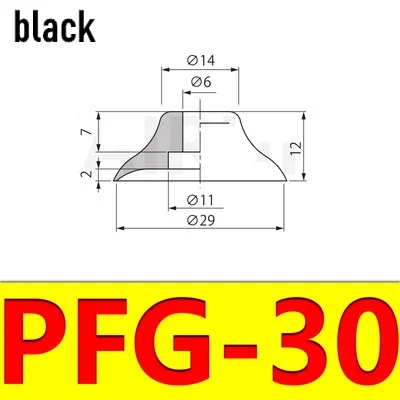 CONVUM PFG серии МАНИПУЛЯТОР вакуумных присосках промашленные пневматические детали сильный силикагель насадка PFG-25 PFG-30 PA-30 PA-50 - Цвет: PFG-30 black