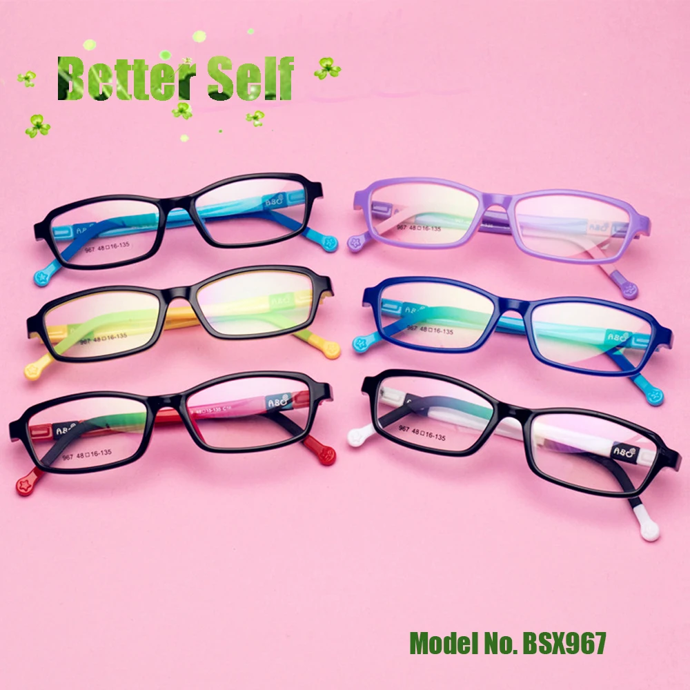 Очки оправы светильник с памятью Tr90 студенческие очки мягкие детские оптические очки BSX967 могут быть оснащены линзами для близорукости