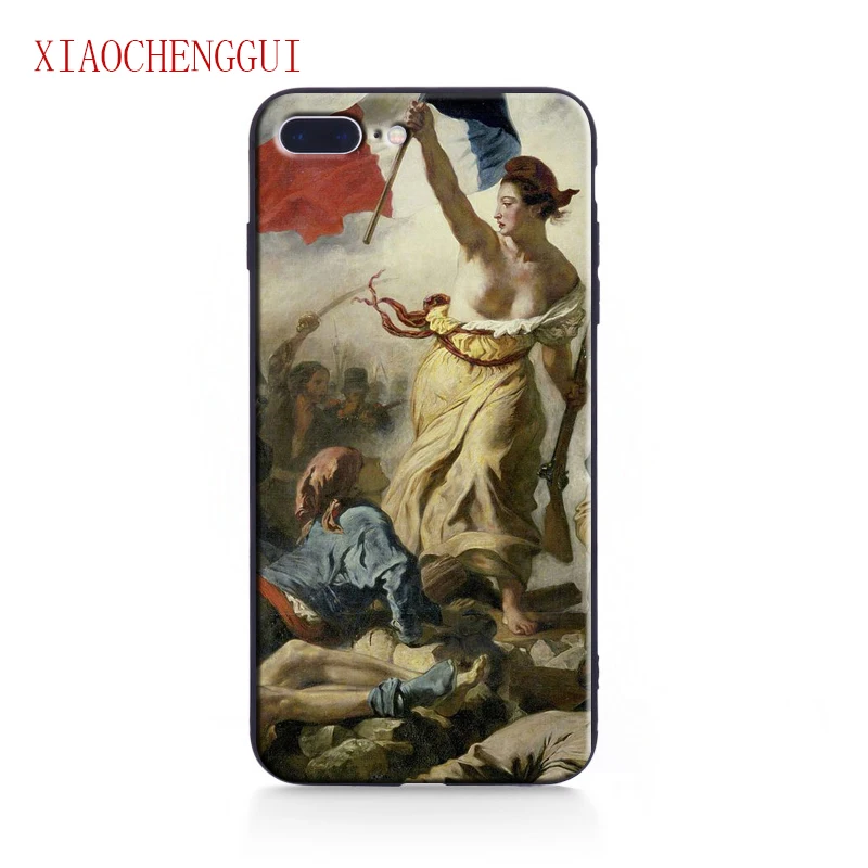 

For iphone 7 Case Liberty Leading the People Art Painting Soft Silicone Phone Case Cover For IPhone 5 5s SE 6 6s 7 8 Plus X case