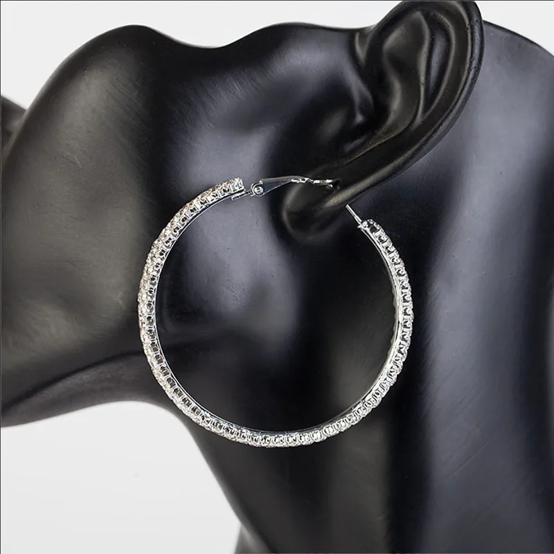 YFJEWE женские серьги-кольца, серебряные богемные серьги, винтажные серьги ручной работы с кристаллами, модные ювелирные украшения Aretes De Mujer E555 - Окраска металла: silver